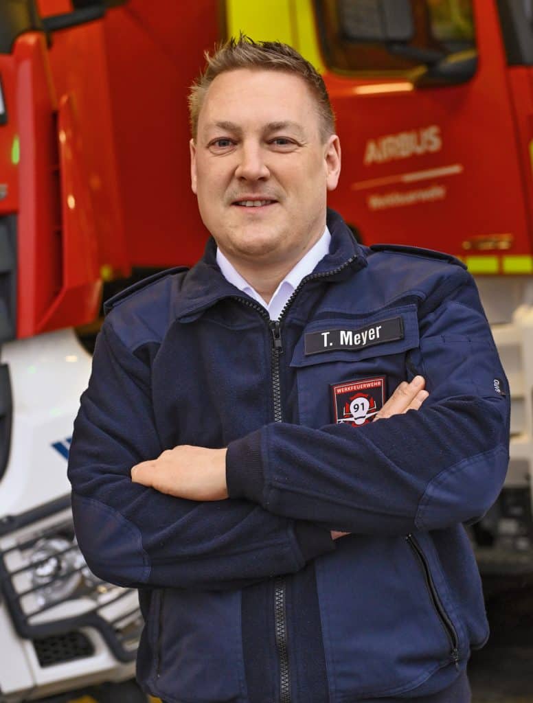 Timm Meyer, Leiter der Werkfeuerwehr von AIRBUS in Hamburg.